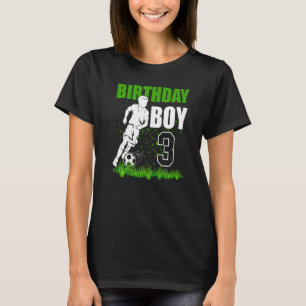 Camiseta Tema De Festa de aniversário De Futebol De 3 Anos 
