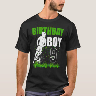 Camiseta Tema De Festa de aniversário De Futebol De 9 Anos 