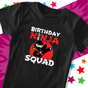 Camiseta Tema de Festa de Aniversário Ninja Esquadrão Ninja