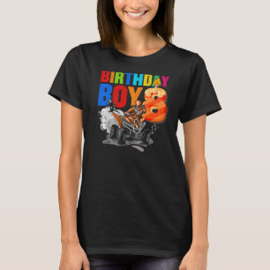 Camiseta Tema de Festa de aniversário quádrupla, 8 anos, AT