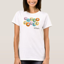 Camiseta tema de festa pop coreano K-pop nome personalizado