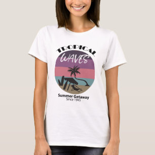 Camiseta Tema de fuga de ondas tropicais