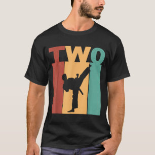 Camiseta Tema de Karatê Taekwondo de 2º Aniversário 2 Anos 