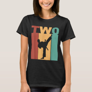 Camiseta Tema de Karatê Taekwondo de 2º Aniversário 2 Anos 