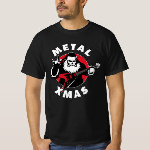 Camiseta Tema de Natal Pesado Santa Claus Guitarrista