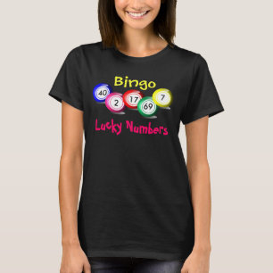 Camiseta Tema de Números Sortudos de Bingo Coloridos
