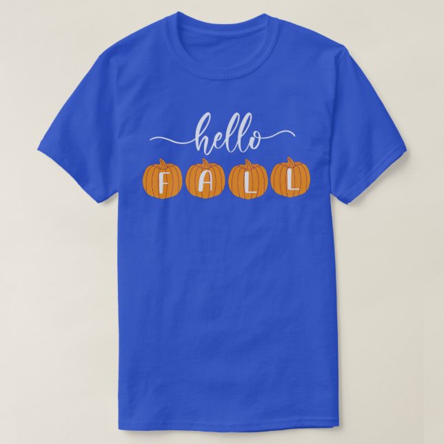 Camiseta Tema de outono de Alô com Bombeiros Laranja (Frente do Design)