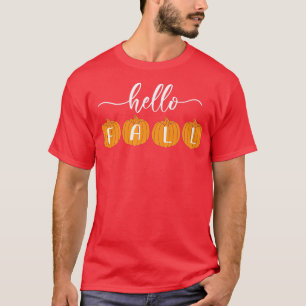 Camiseta Tema de outono de Alô com Bombeiros Laranja