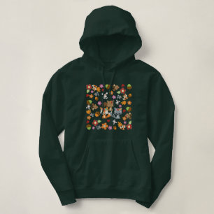 Camiseta Tema de Outono Padrão de Animais da Floresta