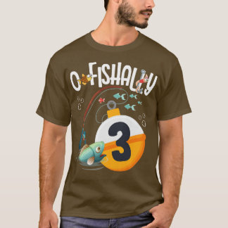 Camiseta Tema De Pesca De aniversário de 3 anos Para Menino