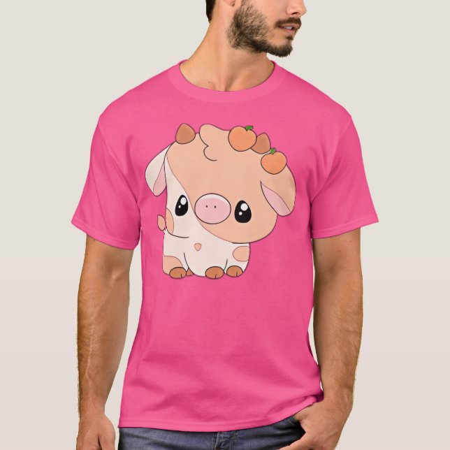 Camiseta Tema de Pêssego de Vaca (Frente)