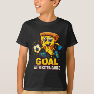 Camiseta Tema de Pizza para Meninos Piada de Futebol