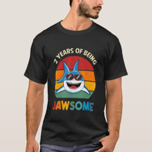 Camiseta Tema De segundo aniversário De Tubarão Jawsome 2 A