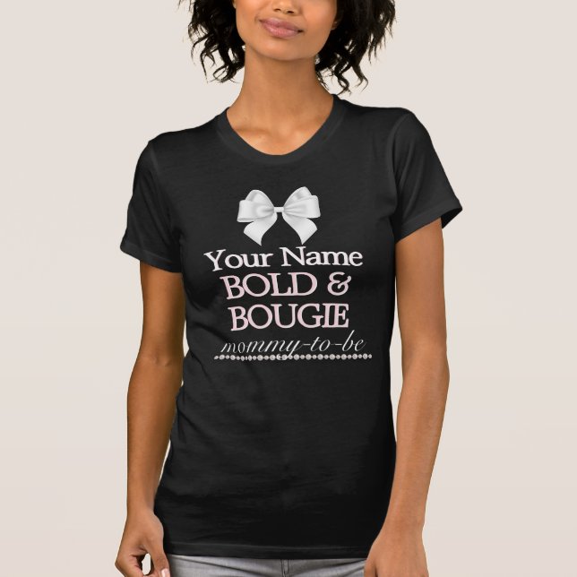 Camiseta Tema de Tiffany Rosa Gravidez Esperando Chá de fra (Frente)