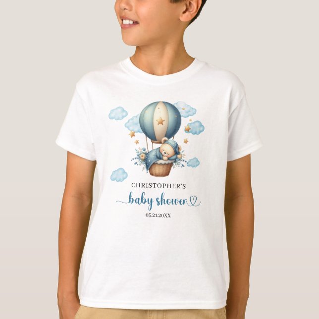 Camiseta Tema de urso popular Chá de fraldas convidado de h (Frente)