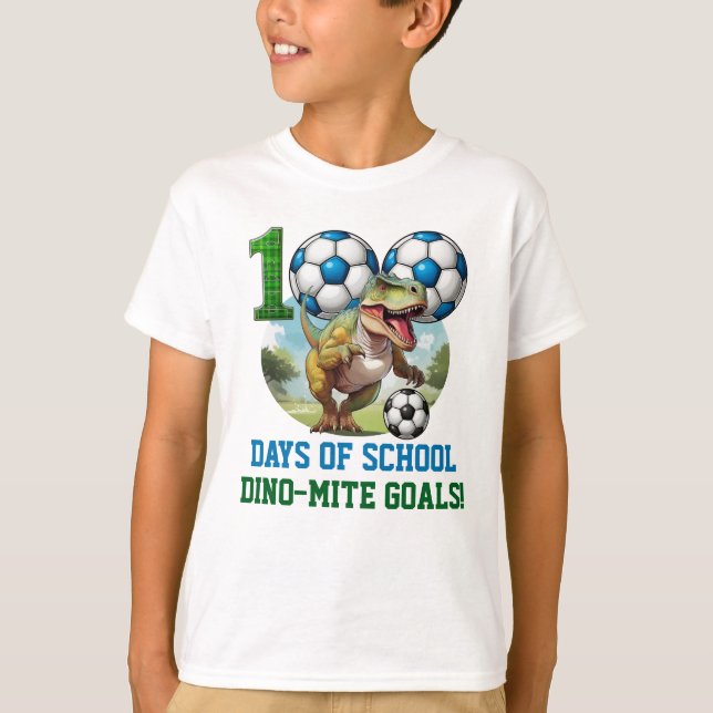 Camiseta Tema Dinossauro 100 Dias de Escola (Frente)