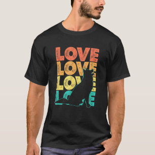 Camiseta Tema Divertido Retro Eu Amo Meu Cachorro Husky Sib