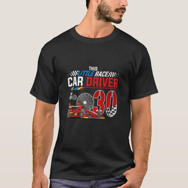 Camiseta Tema do carro de corrida de aniversário de 30 anos (Frente)