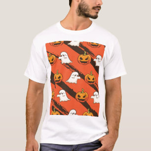 Camiseta Tema do Dia das Bruxas de Abóbora, padrão perfeito