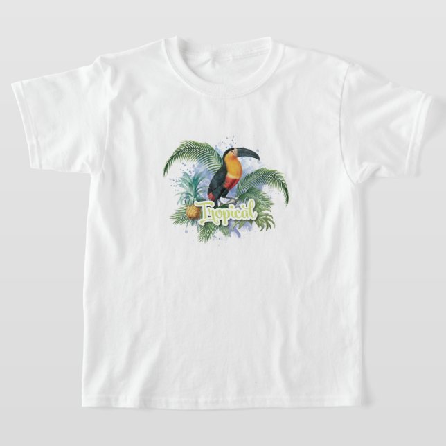 Camiseta Tema do papagaio tropical (Postura )