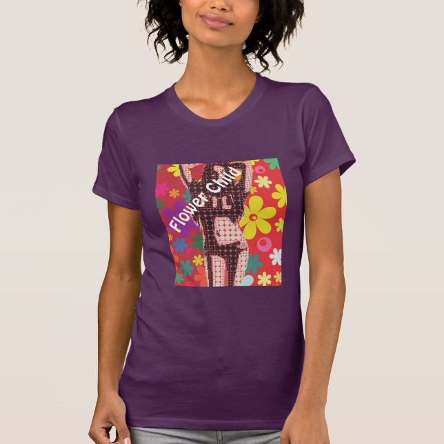 Camiseta Tema do slogan filho do Hippy Flower 60s (Frente)
