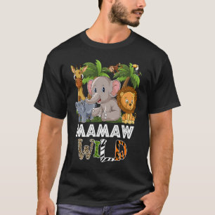 Camiseta Tema do Zoo Selvagem de Mamaw Wild Birthday Safari