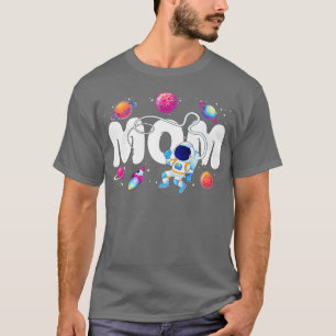 Camiseta Tema espacial Mãe Planetas Exteriores Festa de ani