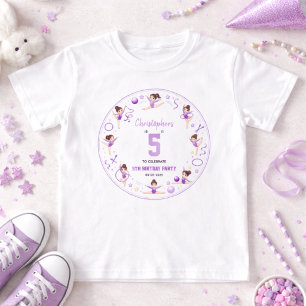 Camiseta Tema Esportivo Fofo de Ginástica Rítmica Roxo
