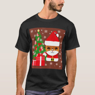 Camiseta Tema Festivo de Natal Gatinho Gato Kitty Claus San