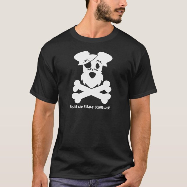 Camiseta Tema o Schnauzer do pirata (Frente)