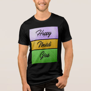Camiseta Tema ousado do Mardi Gras roxo dourado da Slippery