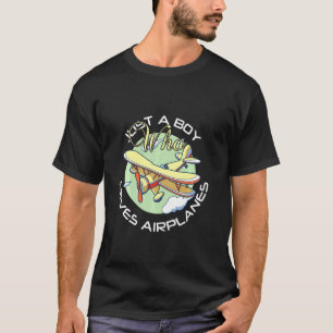Camiseta Tema Piloto Apenas Um Menino Que Ama Aviões