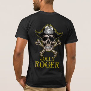 Camiseta Tema Pirata - CÉLULA Adulta DOURADA JOLLY ROGER