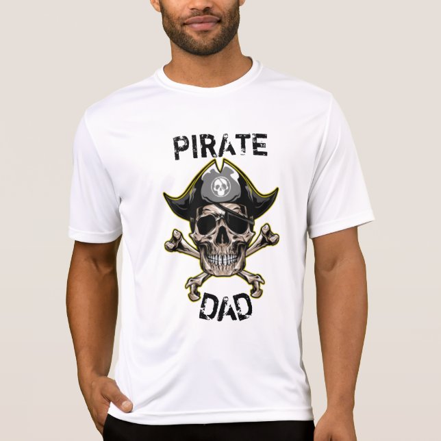 Camiseta Tema Pirata Crânio Adulto Cólon Ossos Cruzados Bra (Frente)