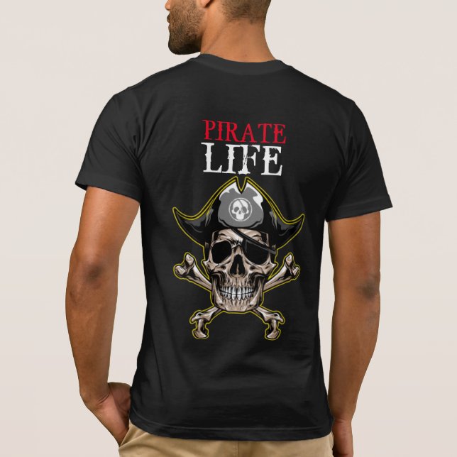 Camiseta Tema Pirata - LIFE do Crânio Adulto (Verso)