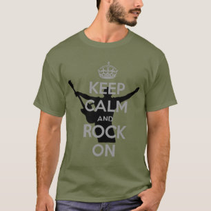 Camiseta Tema Rock n Roll Mantenha calma e faça rock
