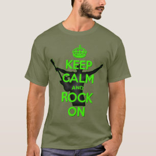 Camiseta Tema Rock n Roll Mantenha calma e faça rock