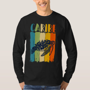 Camiseta Tema Tartaruga Marinha Caribe Amigos Família Retro