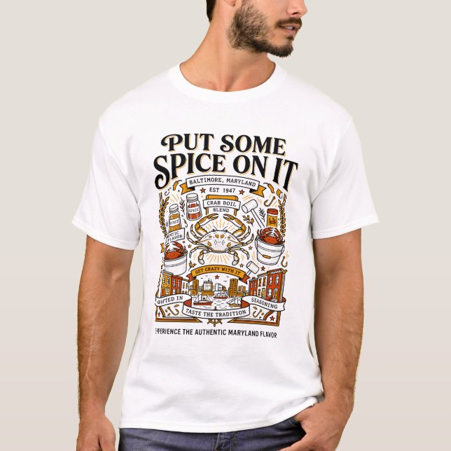 Camiseta Temática de Tempero de Caranguejo Azul de Baltimor (Frente)