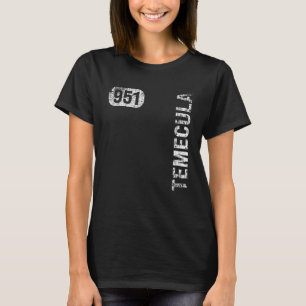 Camiseta Temecula California 951 Area Code Retro
