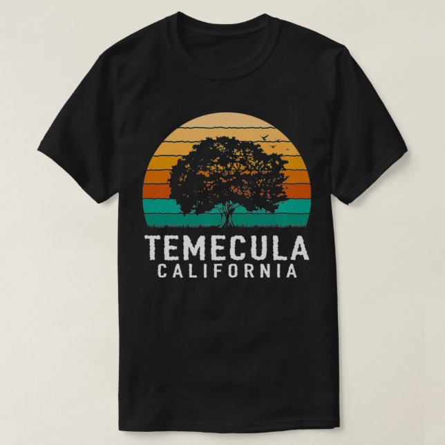 Camiseta Temecula Vintage Sunset California Souvenir Premiu (Frente do Design)