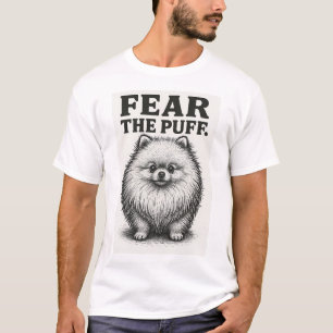 Camiseta Temer o Puff � Cão Fofo e Hilário de Aviso