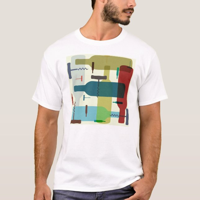 Camiseta temida da garrafa de vinho (Frente)