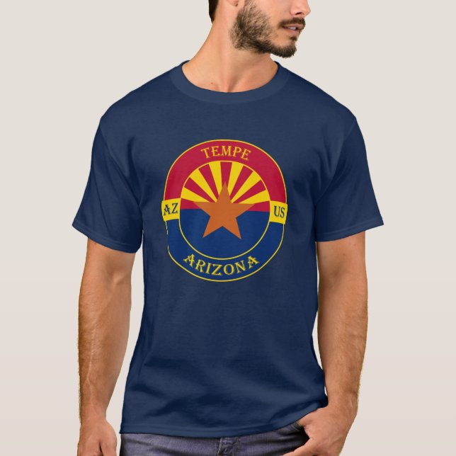 Camiseta Tempe Arizona Flag USA Seal Stamp Badge Travel Sou (Frente)