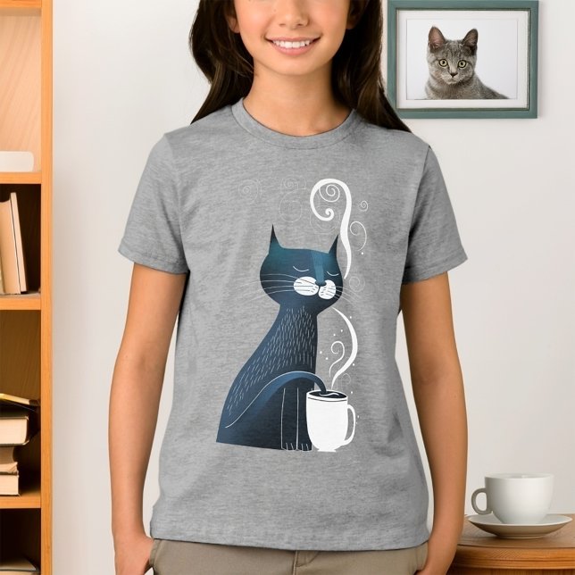 Camiseta Temperatura do chá de teste de Cat com cauda (Criador carregado)