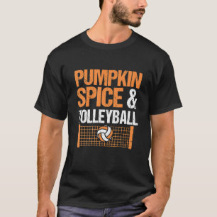 Camiseta Tempero de Abóbora e Voleibol de Outono no Hallowe