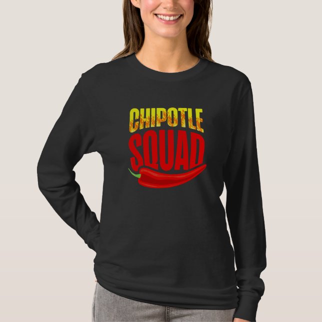 Camiseta Tempero de Sabor de Comida Apimentada Chipotle Squ (Frente)