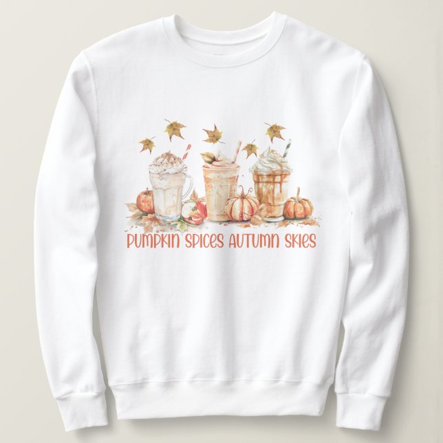 Camiseta Temperos de Abóbora Outono Bebida Divertida Citaçã (Frente do Design)