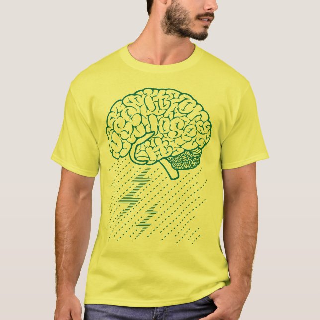 Camiseta Tempestade cerebral (Teal) (Frente)