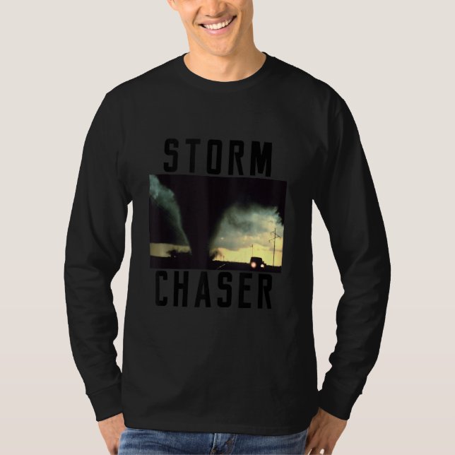 Camiseta Tempestade Chaser Tornado Imagem Climática (Frente)